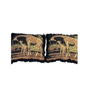 Ashford Court Giraffe Home Decor African Safari Tapestry Accent Throw With fring
